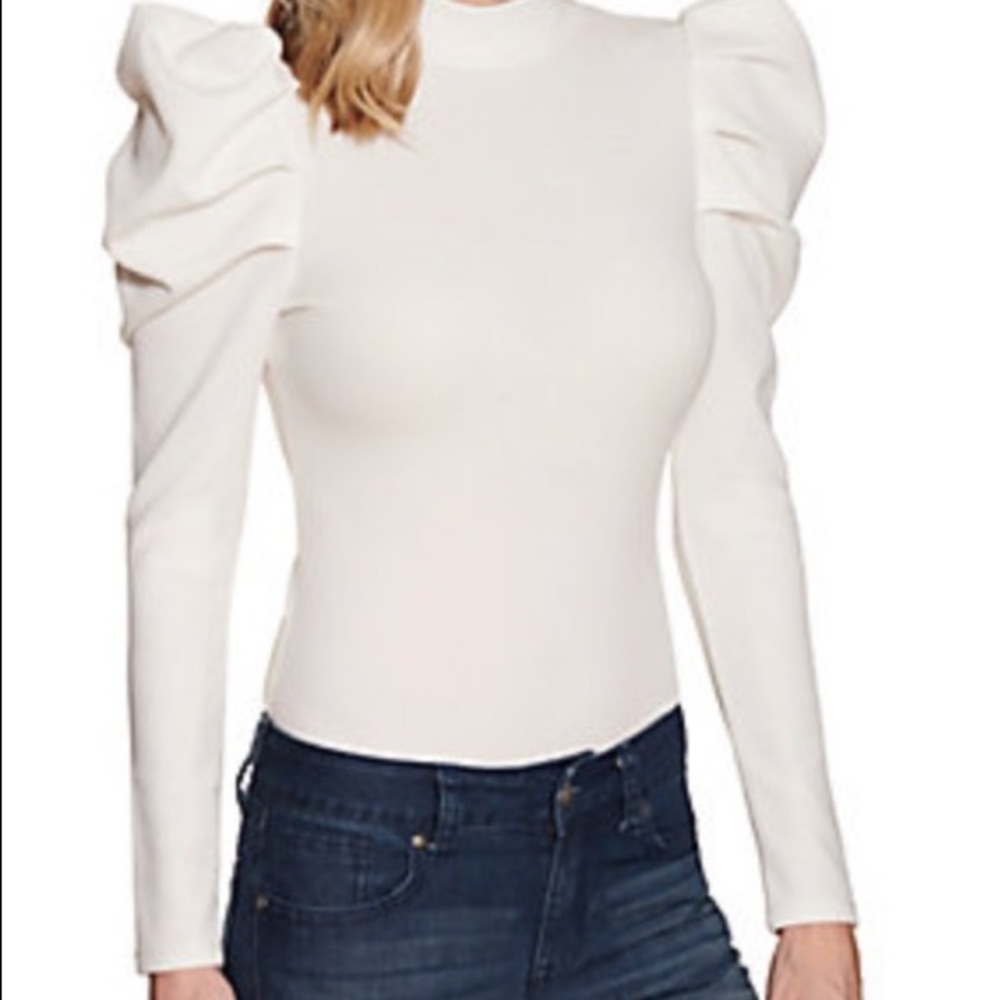TCEC White Puff Sleeve Bodysuit